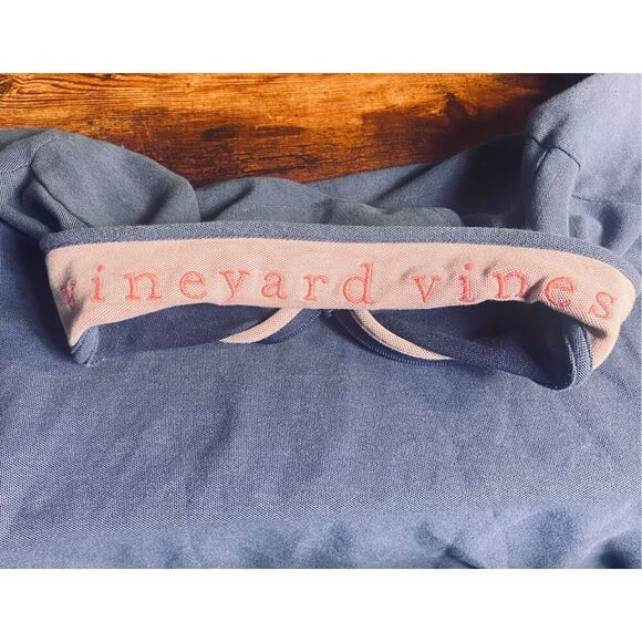 Vineyard Vines Mens Blue Pink Pima Cotton 1/4 Zip Pullover Sweater Size Medium - Picture 3 of 6